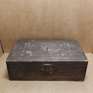 Carved Wooden Box with Latch Tuckett's Preferred Petit